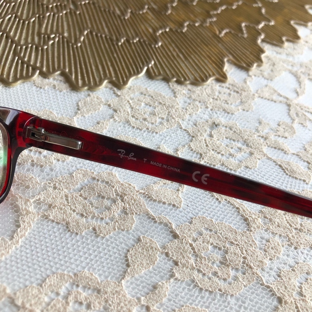 Ray Ban Red and Black Eyeglasses - Picture 6 of 8